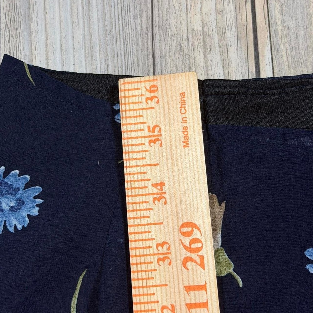 Navy blue floral maxi skirt with a flowy, boho vibe - Picture 2 of 3